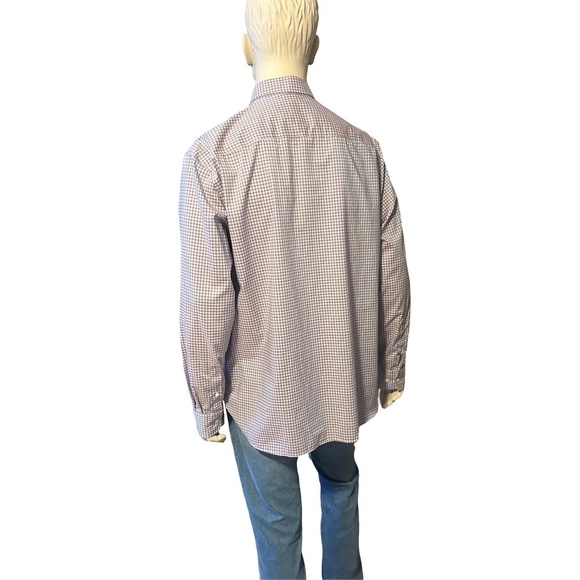 Joseph Abboud Check Dress Shirt Cotton Button Down Collar Long Sleeve Luxury - Picture 4 of 15